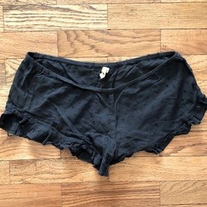 Indah French Dot navy Cotton Ruffle Shorts